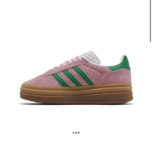 Adidas Pink and Green Retro Sneakers